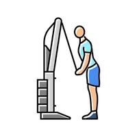 cable tricep pushdowns arm fitness exercise color icon illustration vector