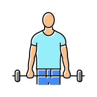 reverse curls arm fitness exercise color icon illustration vector