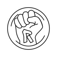 rebellion subculture style punk line icon illustration vector