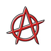 anarchy subculture style punk color icon illustration vector