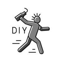 diy do it yourself subculture style color icon illustration vector