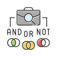 boolean search recruitment business work job color icon illustration vector
