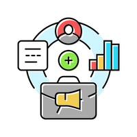 candidate relationship management crm color icon illustration vector