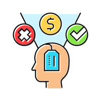 consumer decision making consumer behavior color icon illustration vector