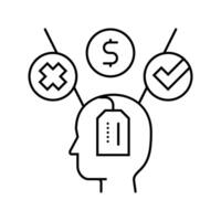 consumer decision making consumer behavior line icon illustration vector