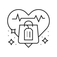 impulse buying consumer behavior line icon illustration vector