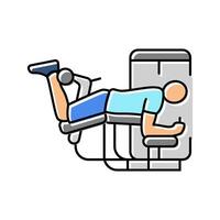 hamstring curls fitness exercise leg color icon illustration vector