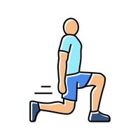 lunges fitness exercise leg color icon illustration vector