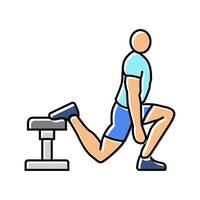 bulgarian split squats fitness exercise color icon illustration vector