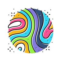 psychedelic visuals rave retro color icon illustration vector