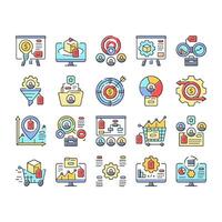 technical sales engineer service icons set vector
