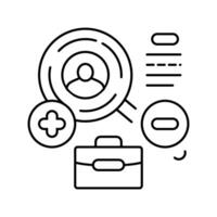 competitive analysis technical sales engineer line icon illustration vector