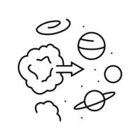 origin of the universe unsolved mystery line icon illustration vector