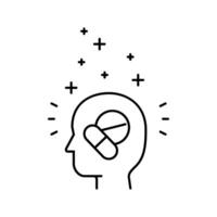 the placebo effect unsolved mystery line icon illustration vector