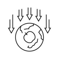 the nature of gravity unsolved mystery line icon illustration vector