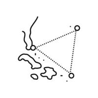 the bermuda triangle unsolved mystery line icon illustration vector