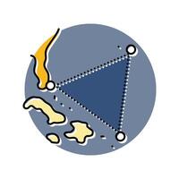 the bermuda triangle unsolved mystery color icon illustration vector