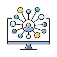 attendee networking virtual conference color icon illustration vector