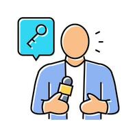 keynote speaker virtual conference color icon illustration vector