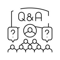 qa session virtual conference line icon illustration vector