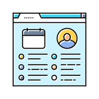 event schedule virtual conference color icon illustration vector