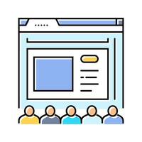 webinar presentation virtual conference color icon illustration vector