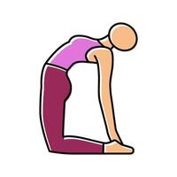 camel pose ustrasana yoga color icon illustration vector