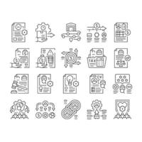 business process automation icons set vector