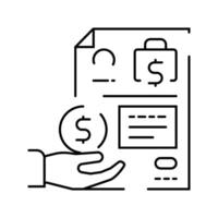 accounts receivable business process line icon illustration vector