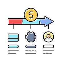 payment processing business process color icon illustration vector