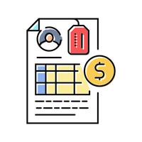 invoicing business process color icon illustration vector