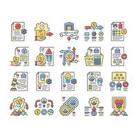 business process automation icons set vector