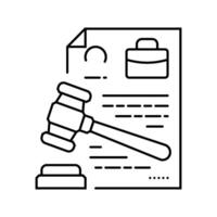 legal documentation business process line icon illustration vector