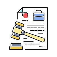 legal documentation business process color icon illustration vector