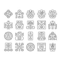 business process optimization icons set vector