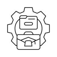 knowledge management business process line icon illustration vector