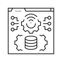 it infrastructure management business process line icon illustration vector