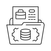 data governance business process line icon illustration vector
