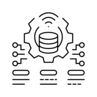 system integration business process line icon illustration vector