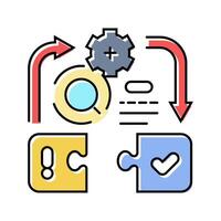 problem solving business process color icon illustration vector