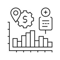 sales forecasting business process line icon illustration vector