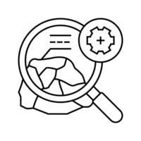 mineral analysis mining line icon illustration vector