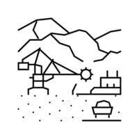 mining operations line icon illustration vector
