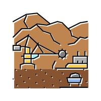 mining operations color icon illustration vector