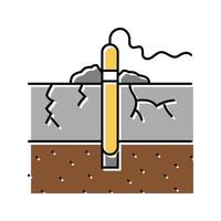 rock blasting mining color icon illustration vector