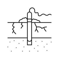rock blasting mining line icon illustration vector