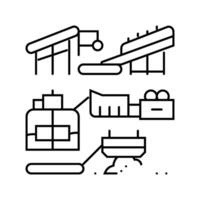 ore processing mining line icon illustration vector