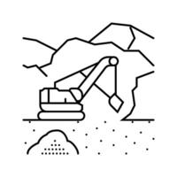 surface mining line icon illustration vector