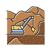 surface mining color icon illustration vector