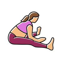 seated forward bend pregnant fitness color icon illustration vector